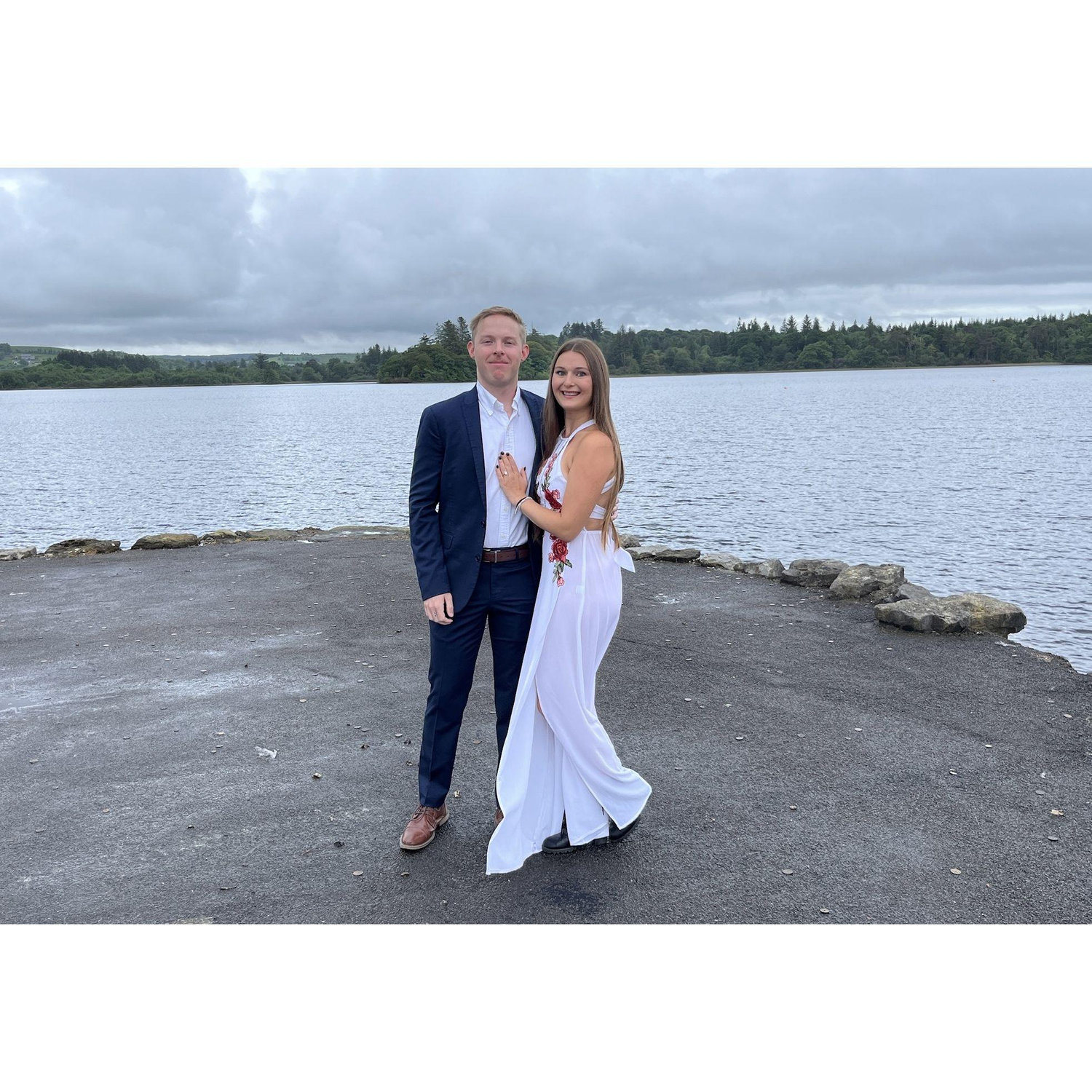 Photo from our first dinner as an engaged couple at Harvey's Point in Donegal