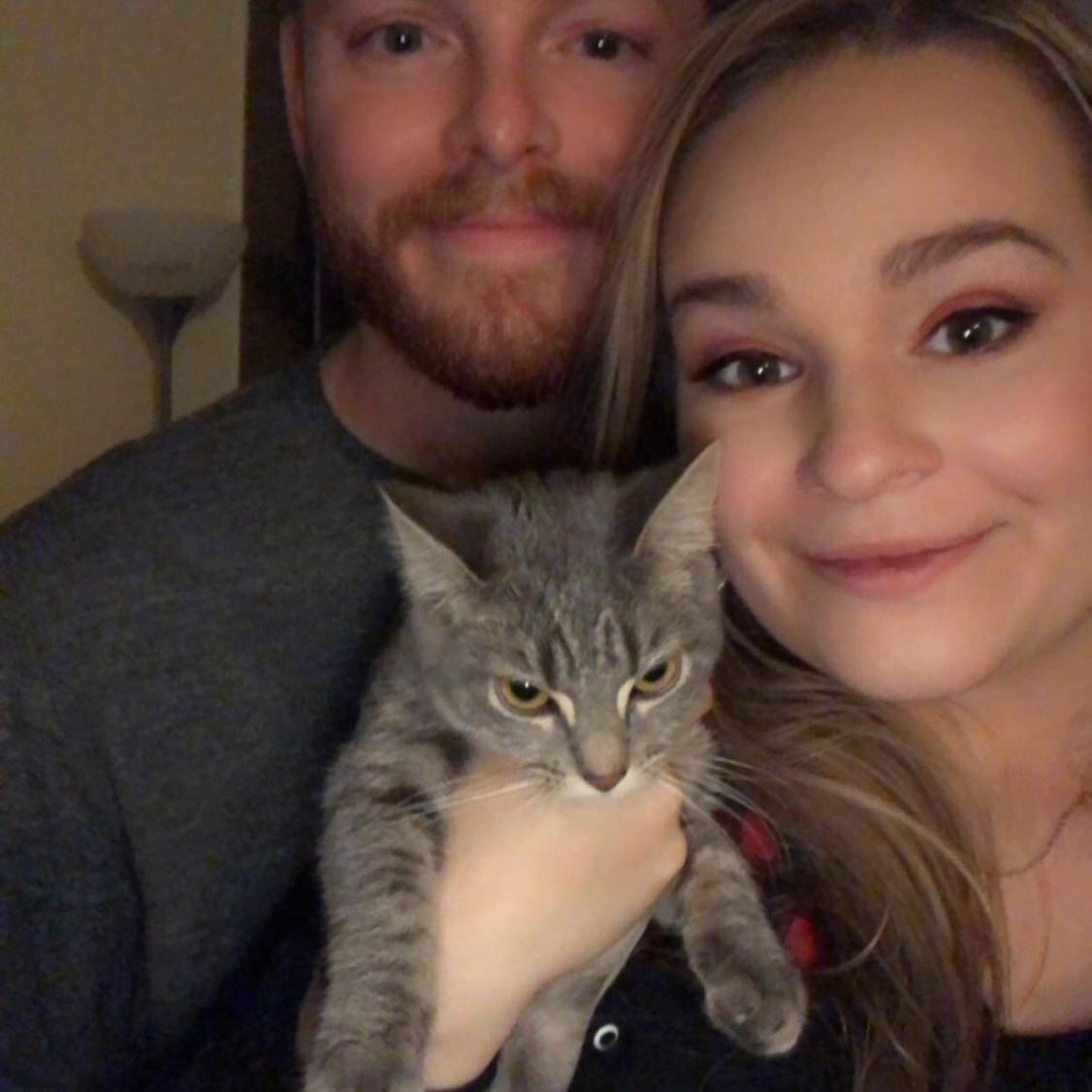 Michael, me & our first ever cat Guppy 🐟❤️