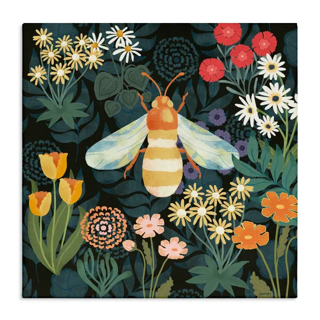 Stupell Industries Bumble Bee Garden Pattern, 24" x 24"