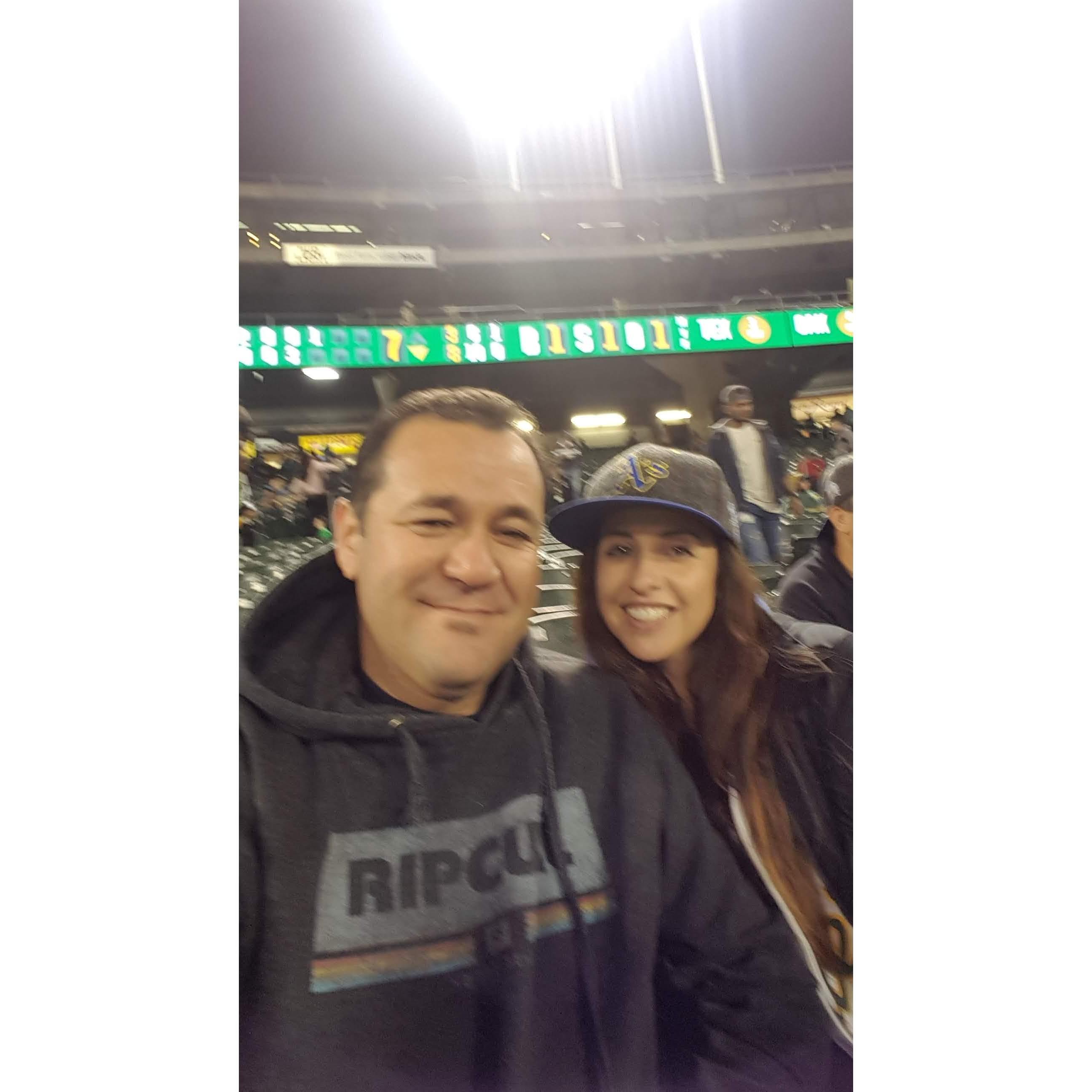 Dragged this Dodger's fan to an A's game with the family.