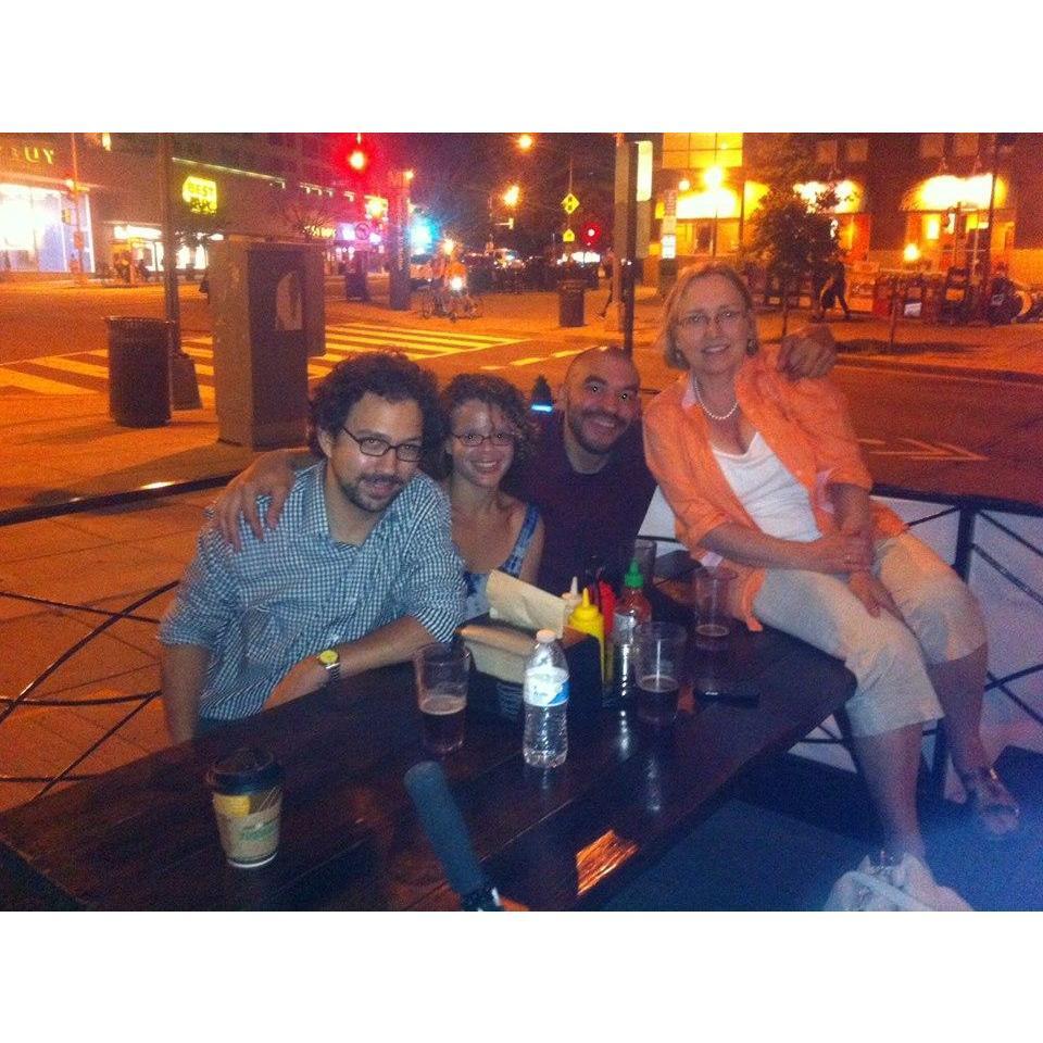 With friends from Nathaniel's job back in 2015.