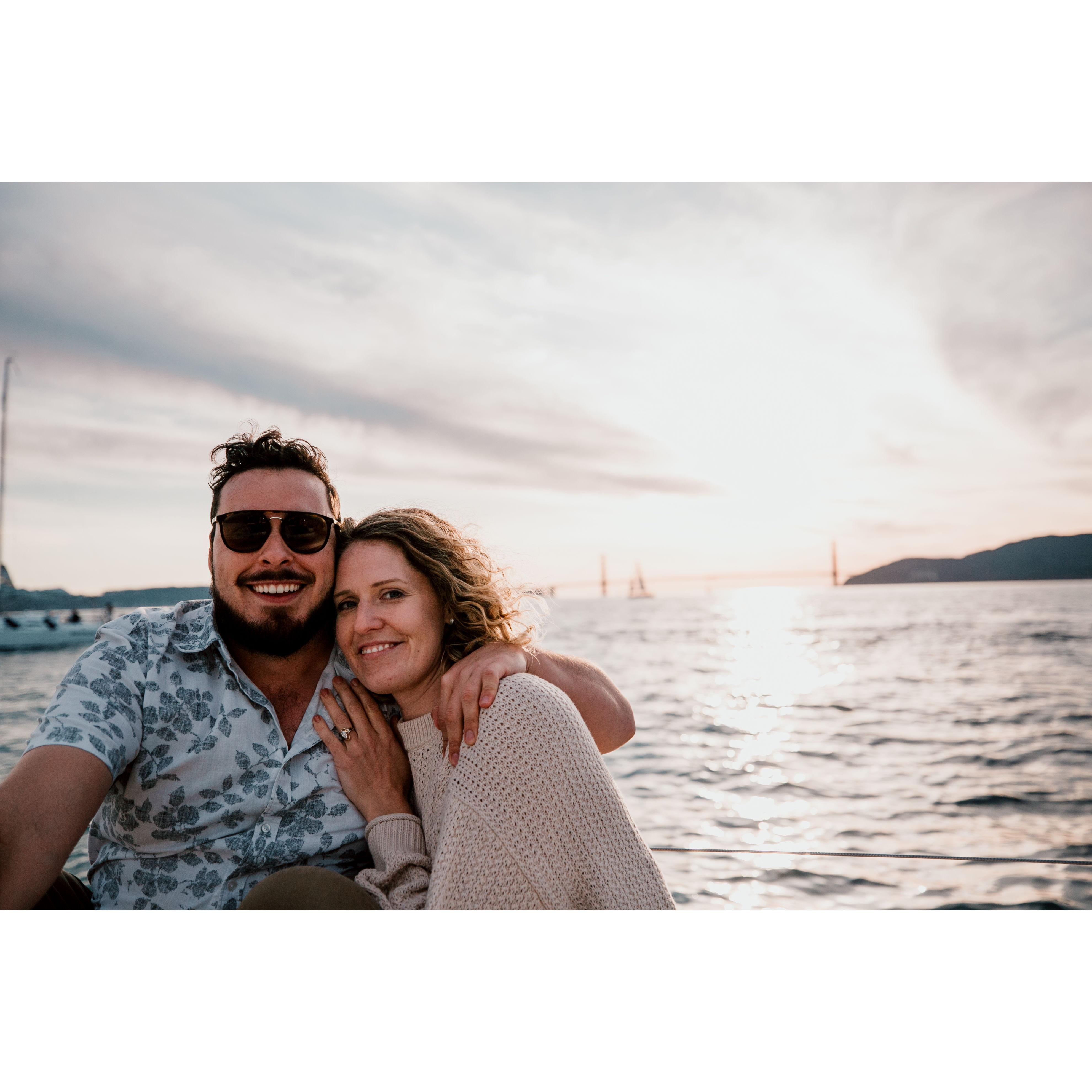 Just after Collette said "yes!" sailing in the San Francisco Bay