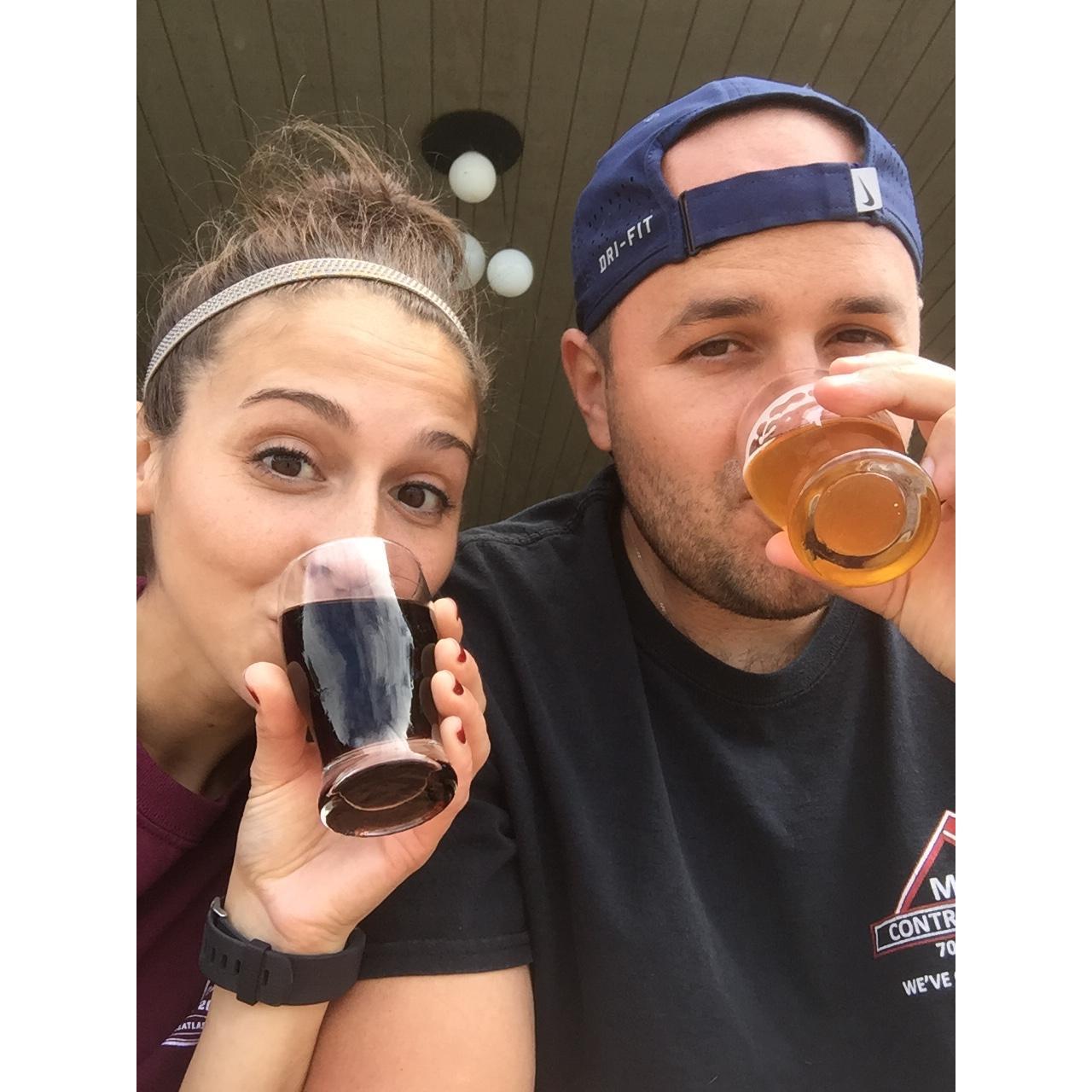 Trying out one of the many vinyards near our new home. September 13th, 2017 (Elysa's birthday)