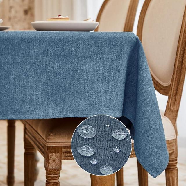 BALCONY & FALCON Rectangle Tablecloth Washable Wrinkle Resistant and Water Proof Table Cloth Decorative Linen Fabric Tablecloths for Dining Parties Kitchen Wedding and Outdoor Use(Sargasso Sea, 55x70)