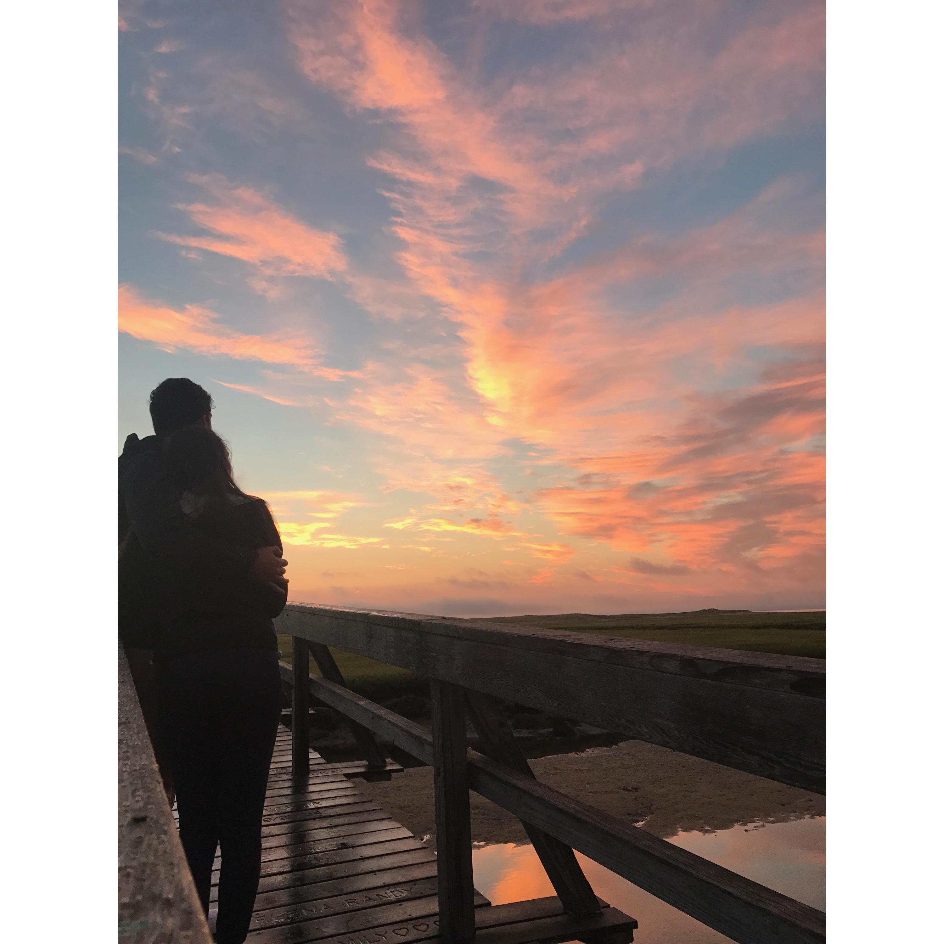 We woke up extra early to watch this gorgeous sunrise together!