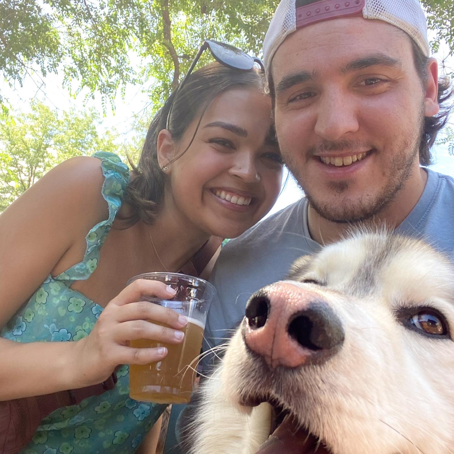 With our handsome pup, Alpha :)