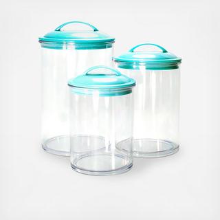 Acrylic Storage Canisters, Set of 3