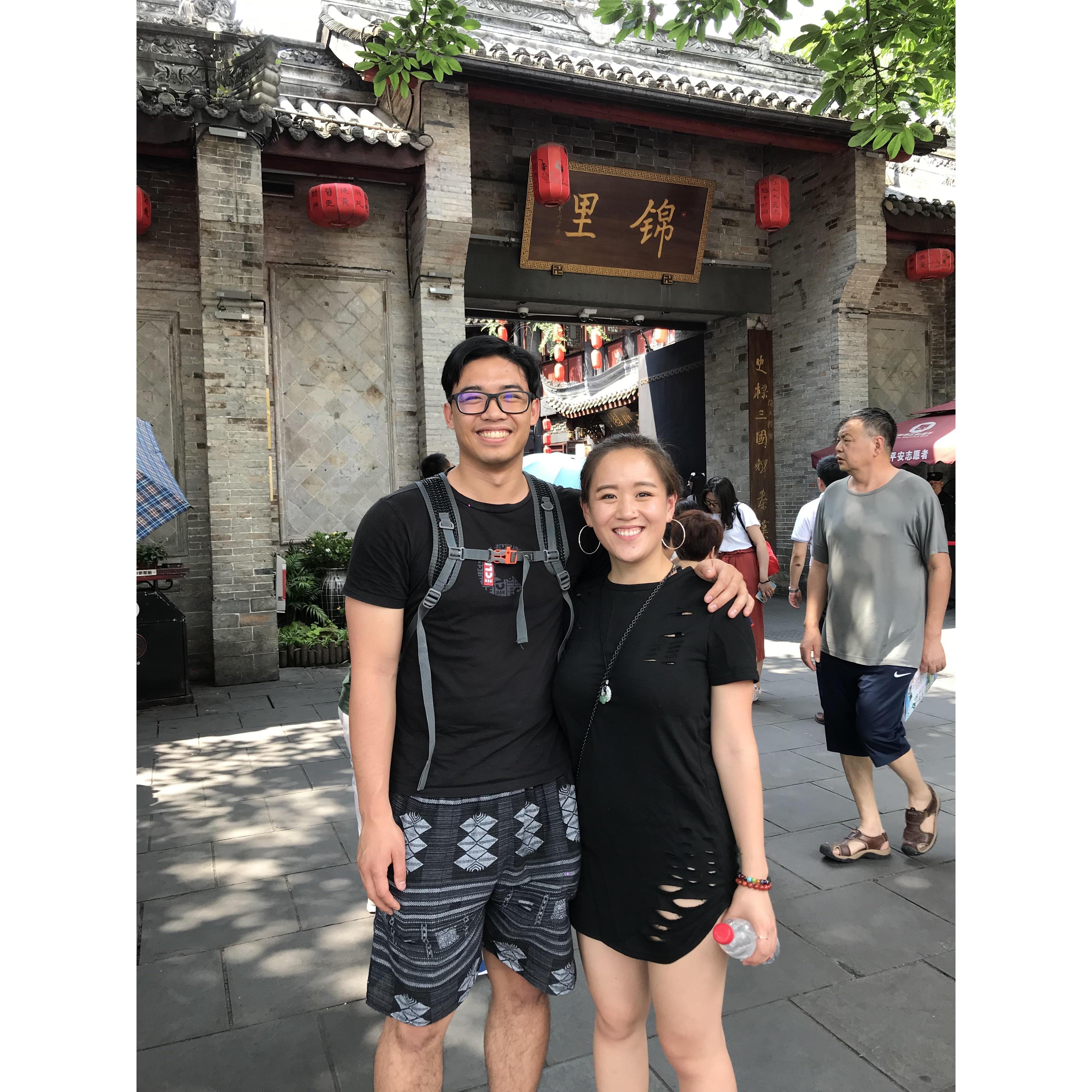 Brandon got to visit Sabrina's hometown Chengdu for the first time