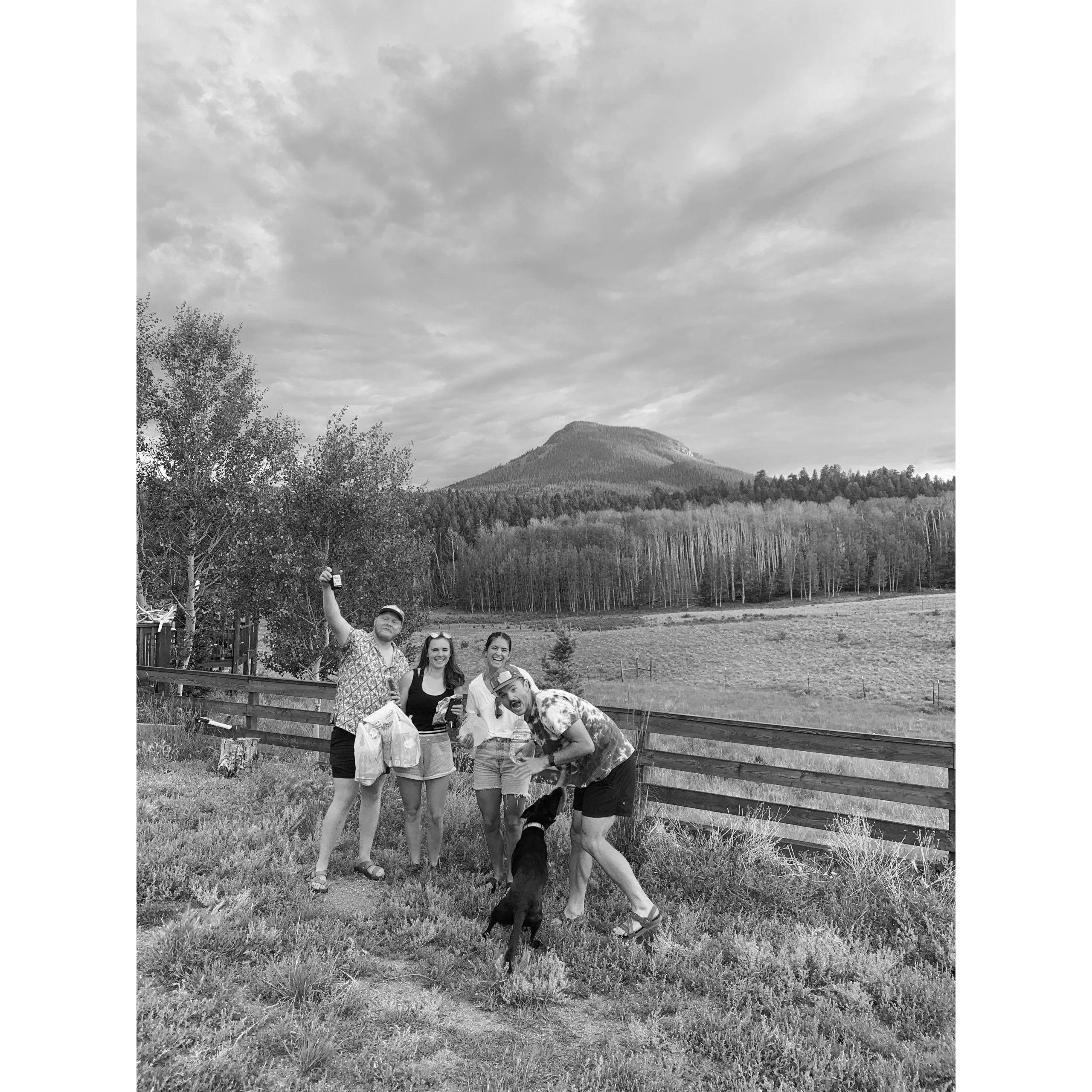 Guffey, CO, 2022 - A sendoff for Cam in the mountains. The cabin belonged to one of his customers; strummed, smoked, and sang the night away in the teepee right out of frame in this photo.