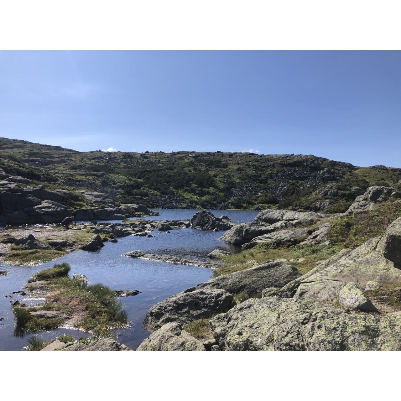 This is the picture I took when I first saw the Lake of the Clouds, before he proposed. You can even see him setting up his camera for what I thought was going to be a picture. :-)