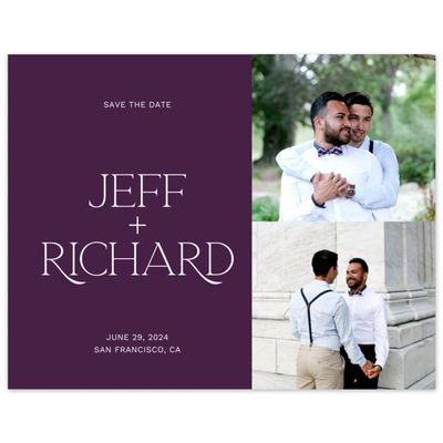 Eggplant, Purple Wedding Digital Save the Date - Hazeldale Multiphoto