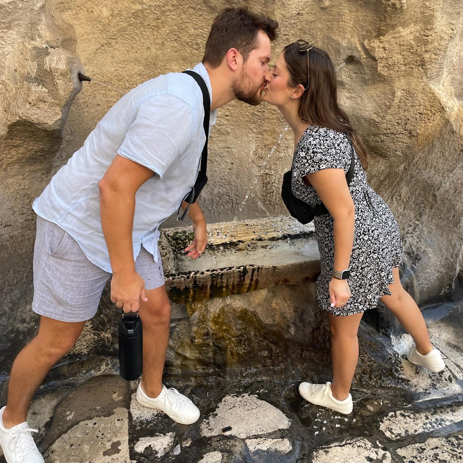 Rome, Italy 2024. Fontana declined Innamorati “Lovers’ Fountain”. According to ancient legend, couples who drink from this fountain will remain in love forever