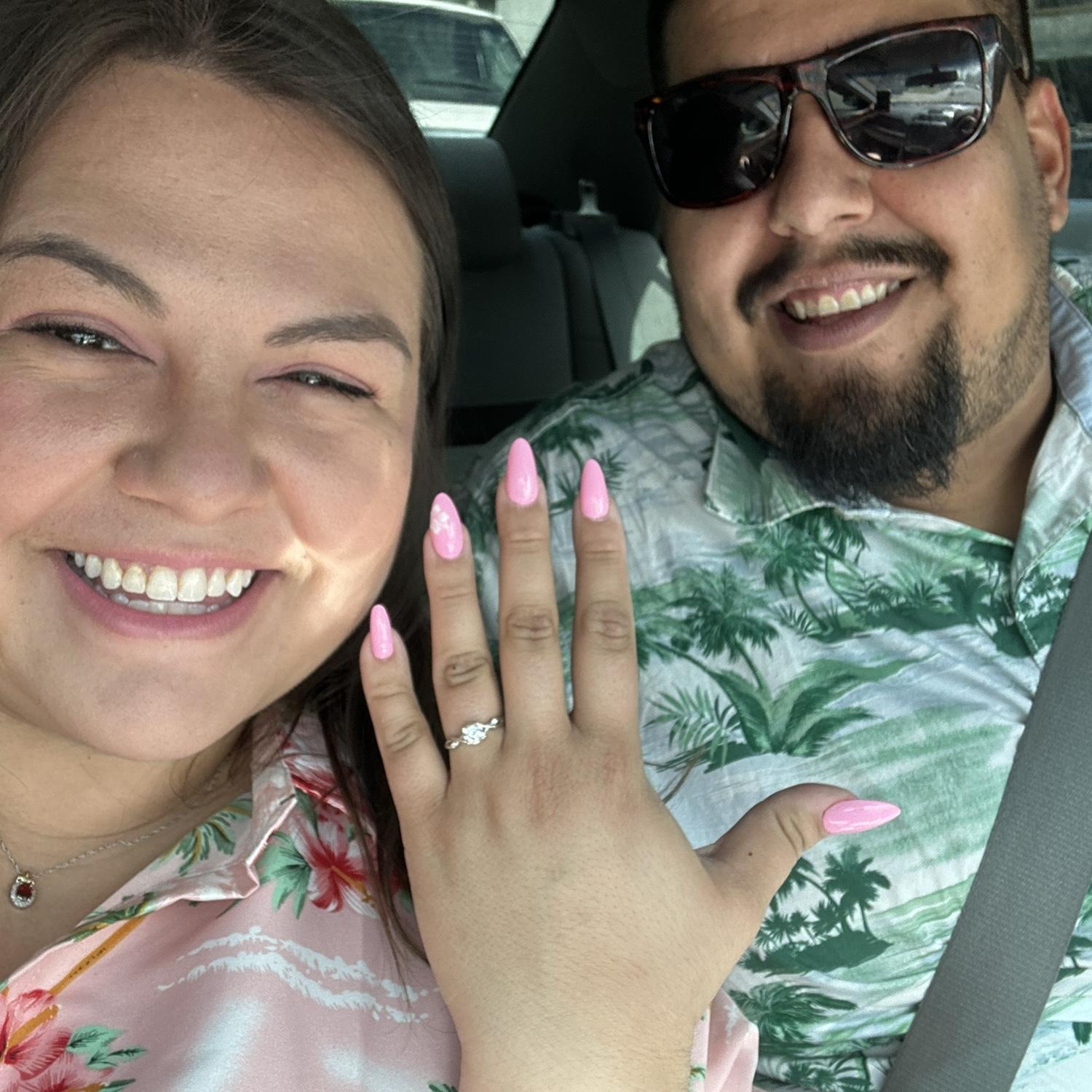 The selfie we sent to friends and family to share the news.
