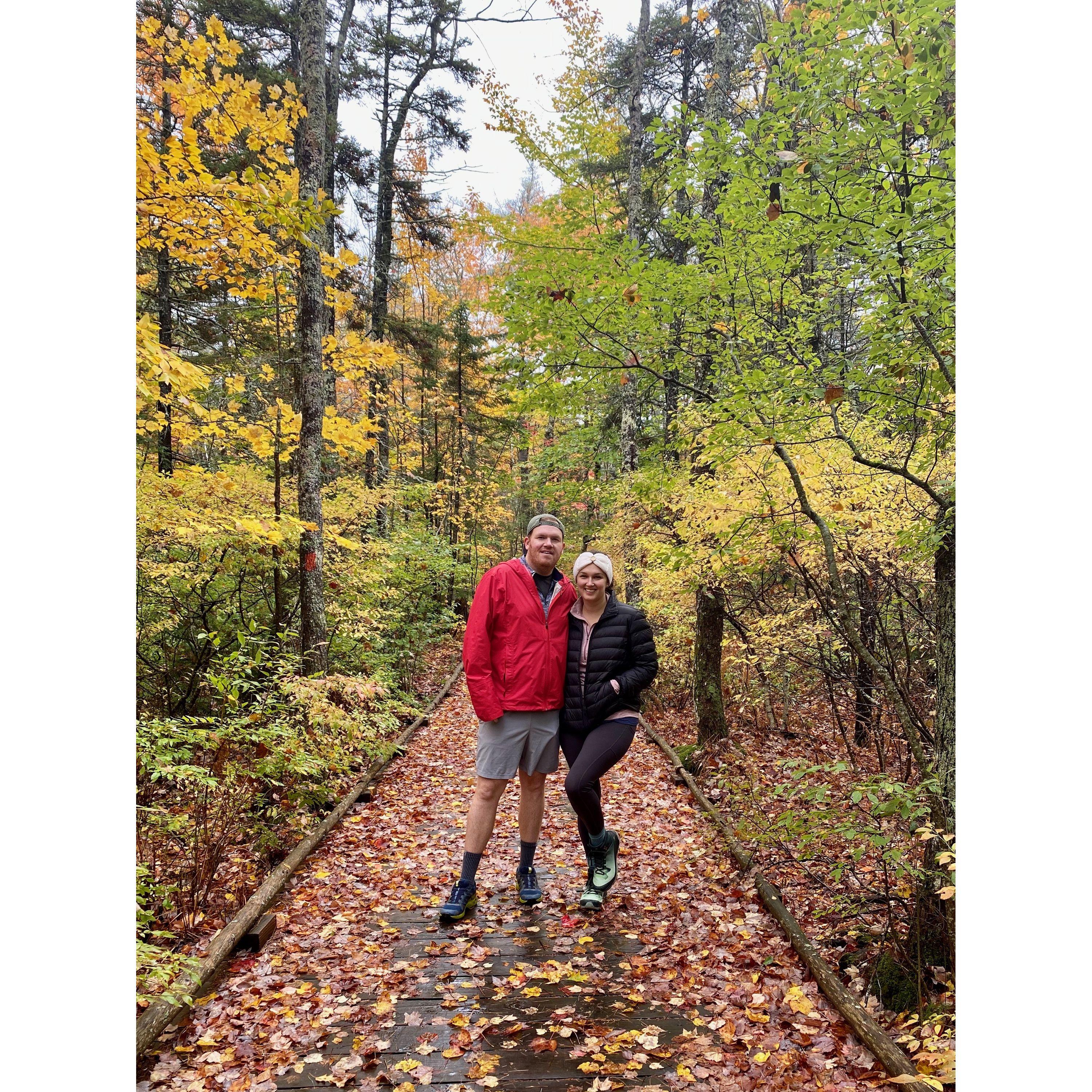 On a hike in Maine while visiting our friends Amanda and Joel