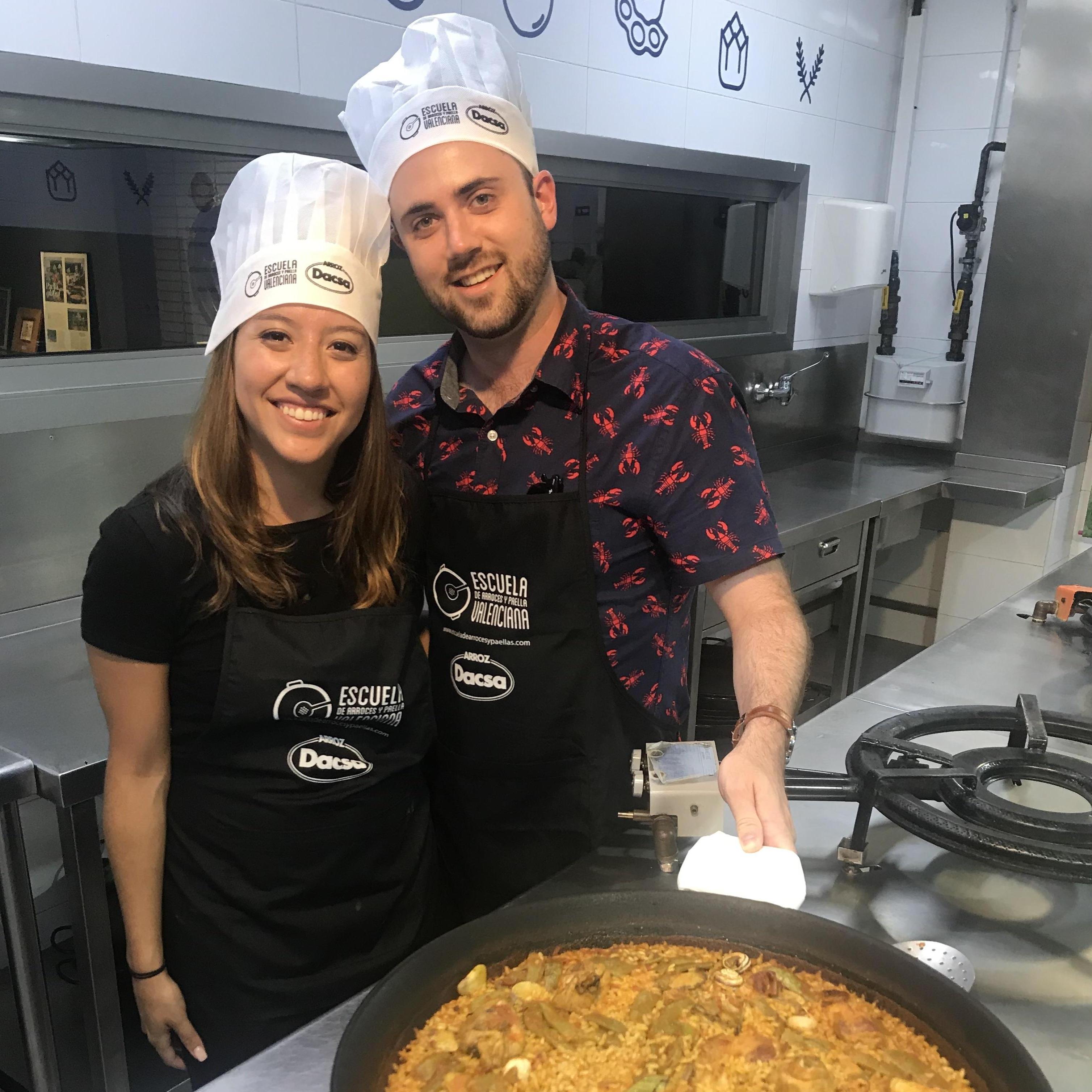 paella making in Valencia, Spain