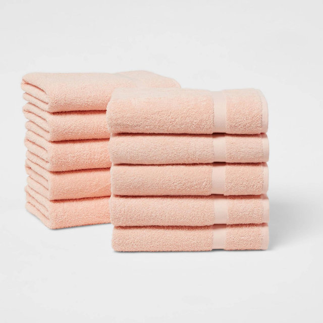 10pk Bath Towel Bundle Light Peach - Room Essentials™