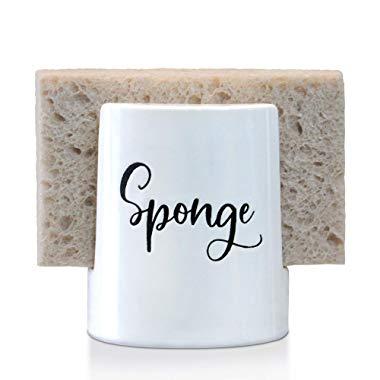 Sponge Holder-Sponge Holder for Kitchen Sink-Sponge Holder for Sink-Modern Farmhouse White Sponge Holder Ceramic for Sink Sponge-Kitchen Sponge Holder-Sink Sponge Holder Caddy by Home Acre Designs