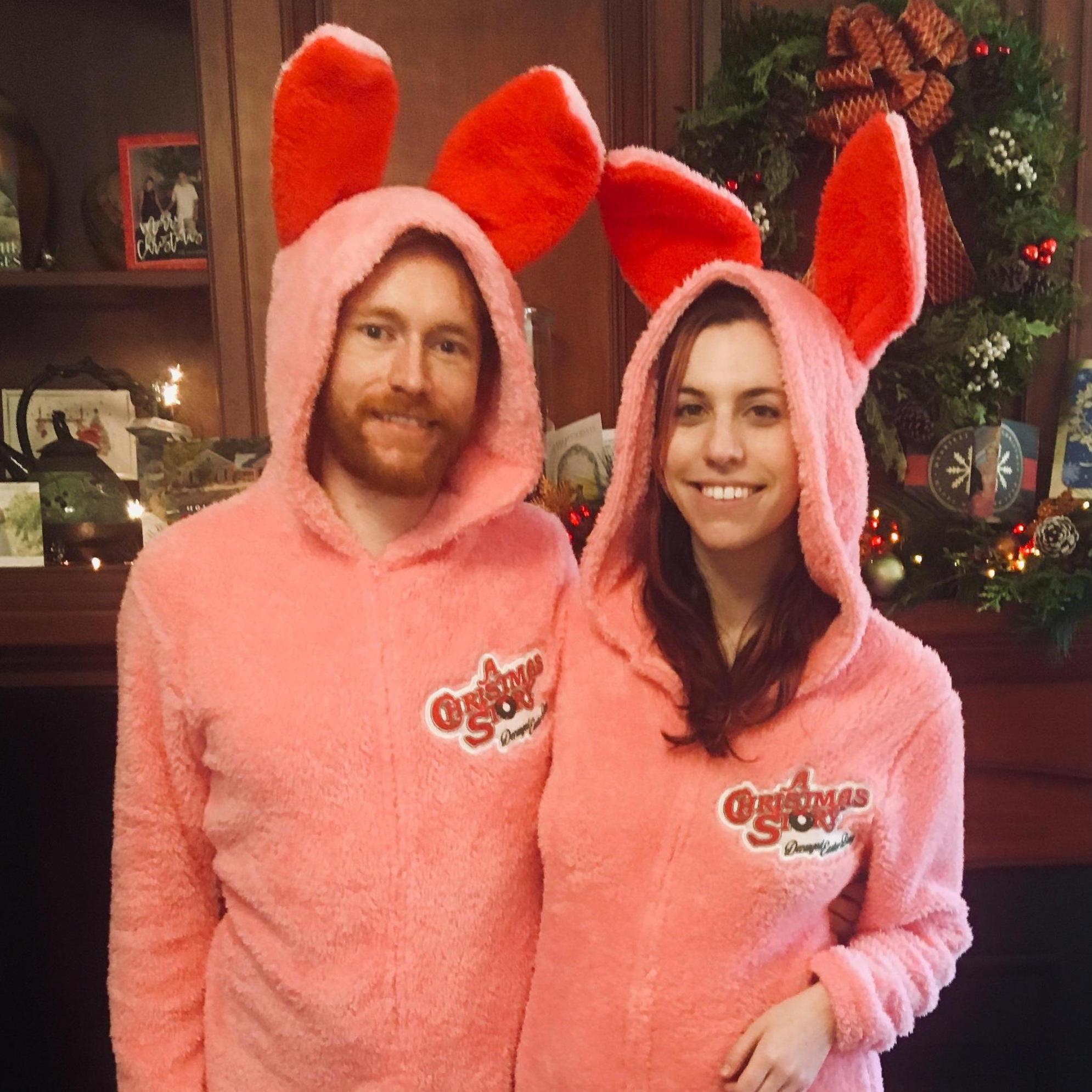 December 2018. Just a couple of deranged Easter bunnies celebrating their first Christmas.