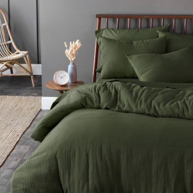 Olive Green Cotton Duvet Set