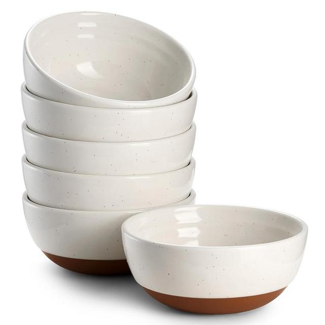 DOWAN Ice Cream Bowls Set of 6, 10 OZ Small Dessert Bowls, Small Serving Bowls for Snack, Dip, Charcuterie, Side Dishes, Dishwasher & Microwave Safe, Christmas Decor, Alabaster White
