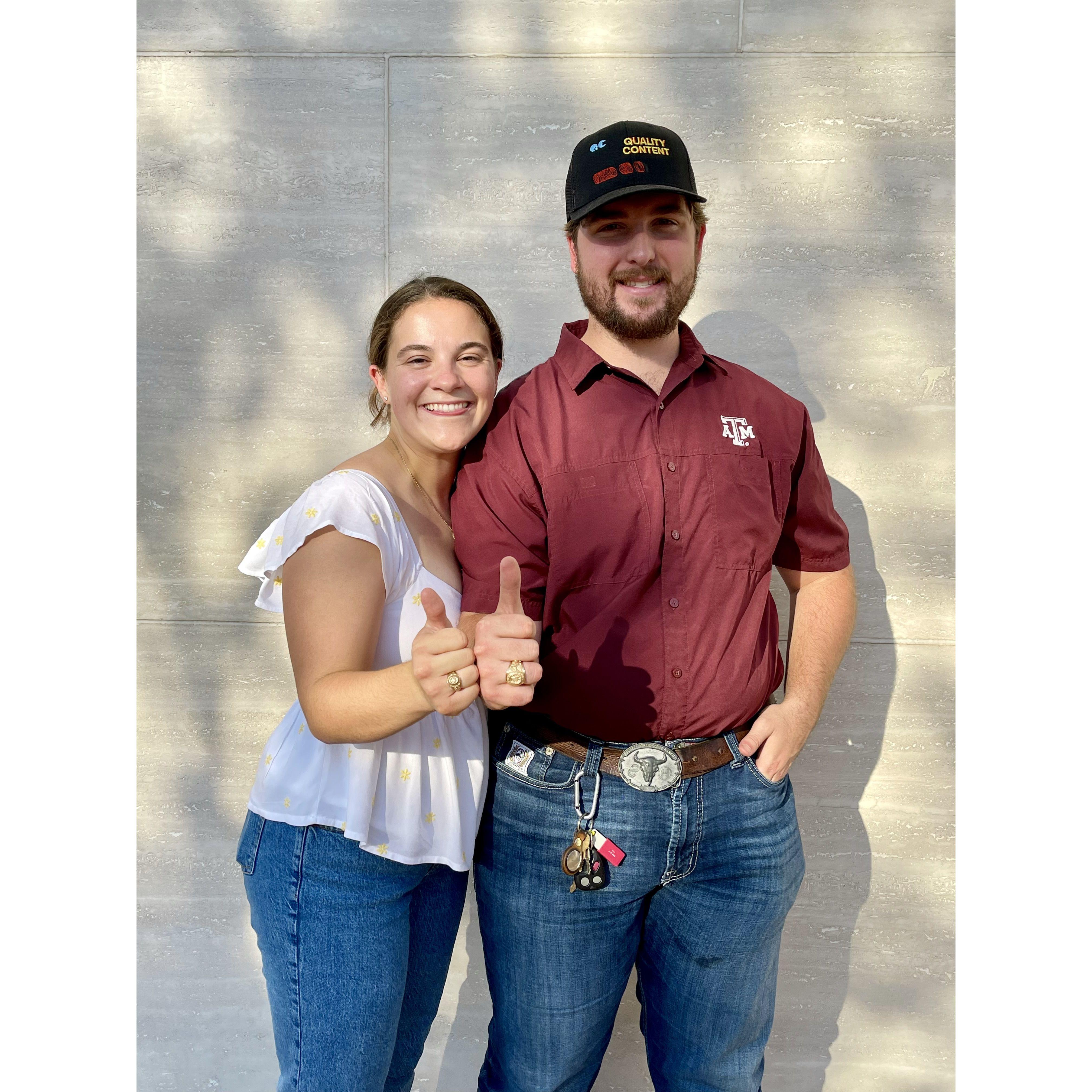 Chris's Aggie ring day!