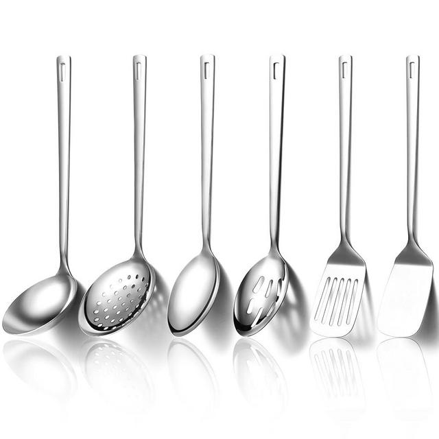 Evanda Kitchen Utensils Set 6pcs, Stainless Steel Cooking Utensils Set, Heavy Duty Kitchen Tools Spatulas Set, Home Essentials Kitchen Gadgets Accessories