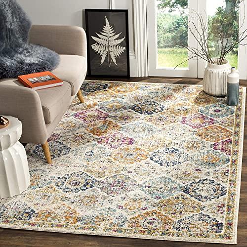 Safavieh Madison Collection MAD611B Bohemian Chic Vintage Distressed Area Rug, 3' x 5', Cream/Multi