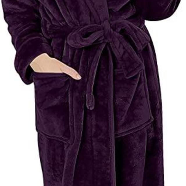 NY Threads Women Fleece Hooded Bathrobe - Plush Long Robe