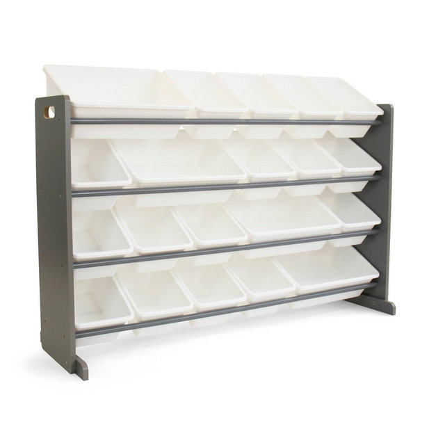 XL Toy Organizer with 20 Bins Inspire Collection Gray/White - Humble Crew