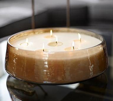Oversized Hand Blown Luster Glass Multi-wick Candle Pot