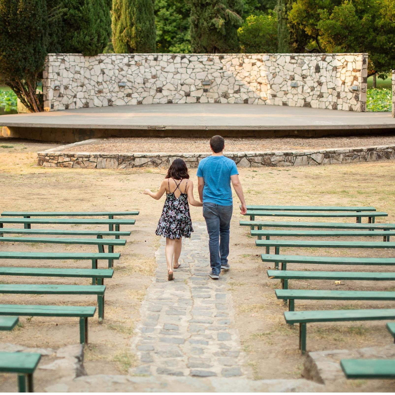 Fun fact: the amphitheater in our engagement shoot is where I did my first Shakespeare play! They also do Shakespeare in the summer at the Camden amphitheater where we'll say "I do"