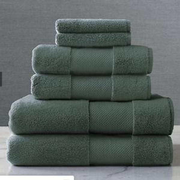 Frontgate Resort Collection Bath Towels: Luxurious Turkish Cotton & Superior Absorbency (Pine) - 6 Piece Set
