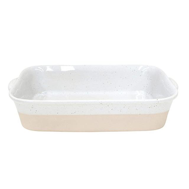 Casafina Fattoria Collection Stoneware Ceramic Medium Rectangular Baker White L12.5"xW9"