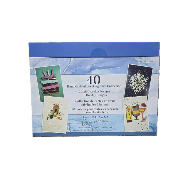 Tailormade Hand Crafted Greeting Card Collection with Envelopes 40-Count