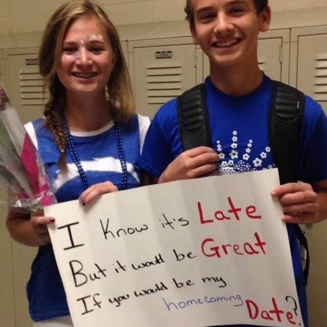 Caleb asking Kamryn to Homecoming freshman year