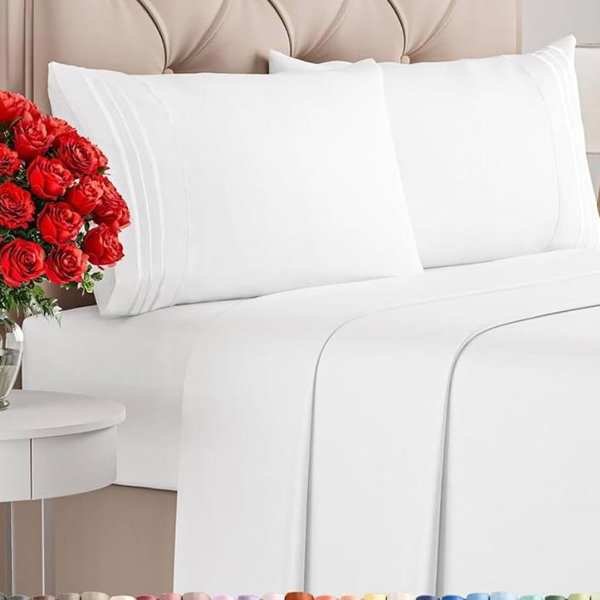 King Size 4 Piece Sheet Set - Comfy Breathable & Cooling Sheets - Hotel Luxury Bed Sheets for Women, Men, Kids & Teens - Deep Pockets, Easy-Fit, Wrinkle Free Sheets - Off White Oeko-Tex Bed Sheet Set