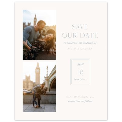 Beige Wedding Digital Save the Date - Bayeux Multiphoto