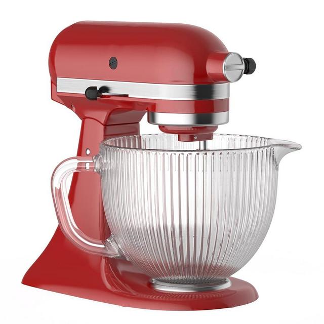 GVODE Glass Bowl for Kitchenaid Mixer, 4.5-5 Quart Tilt-Head for Kitchen aid Glass Mixer Bowl for Stand Mixer With Pour Spout and Measurement Markings, Dishwasher Safe