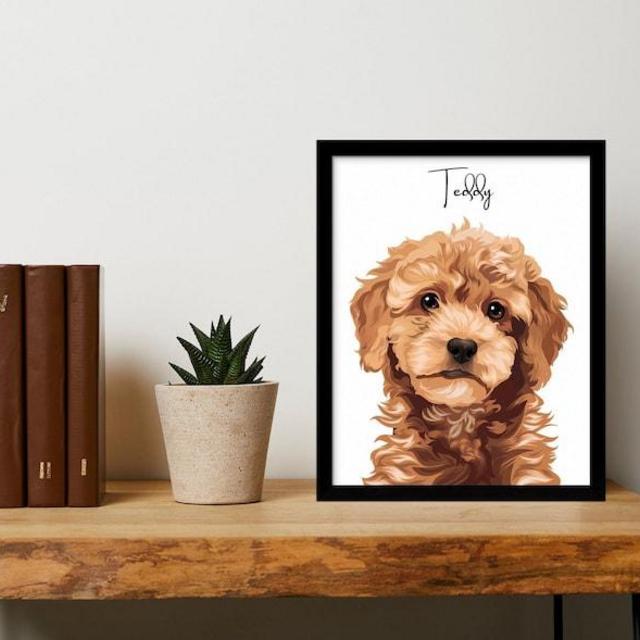 Custom Cat Portrait from Photo, Cat Picture Frame Memorial Drawing Sketch Print Gift, Personalized Cat Portrait Painting illustration Art
