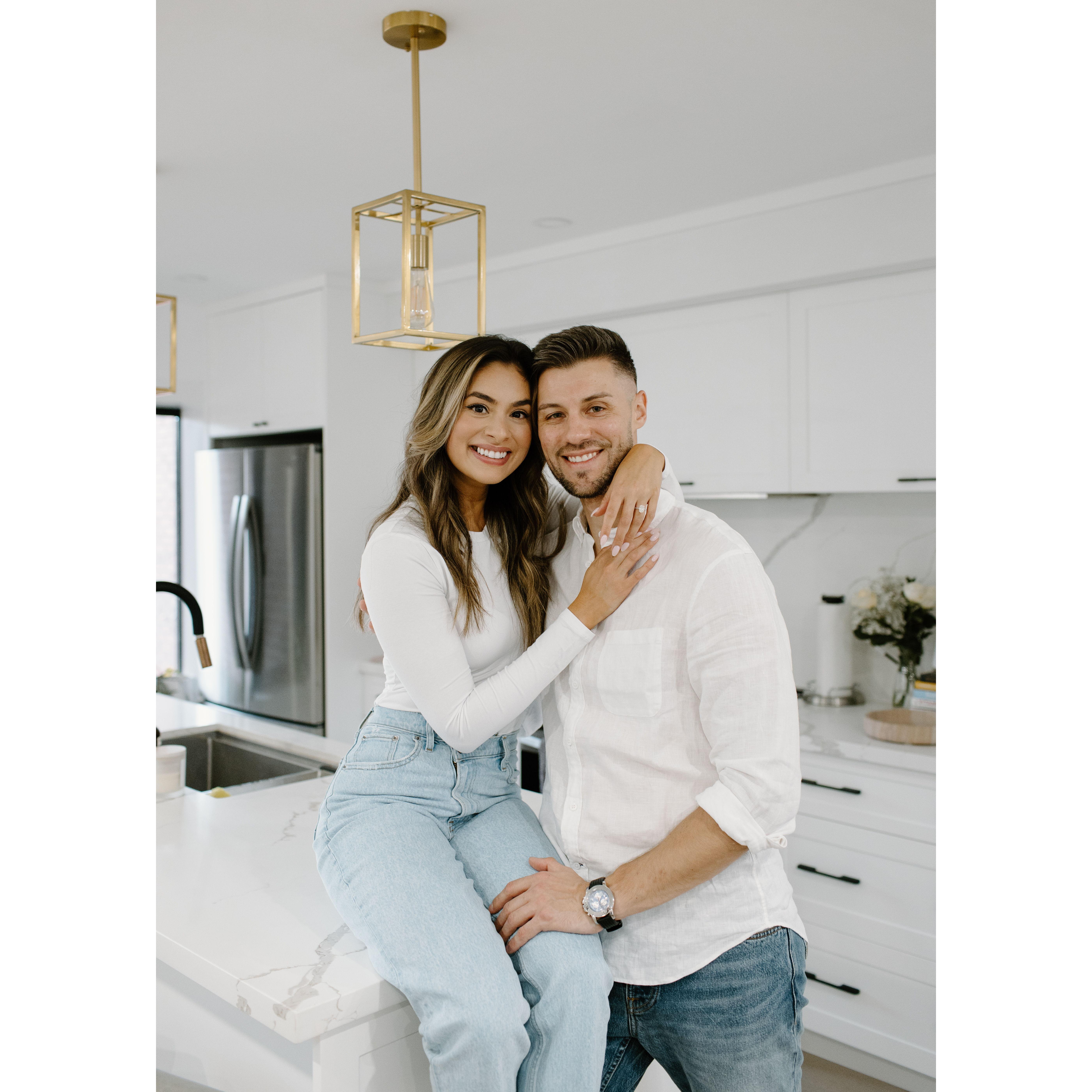 The day of our housewarming and engagement party in our home!