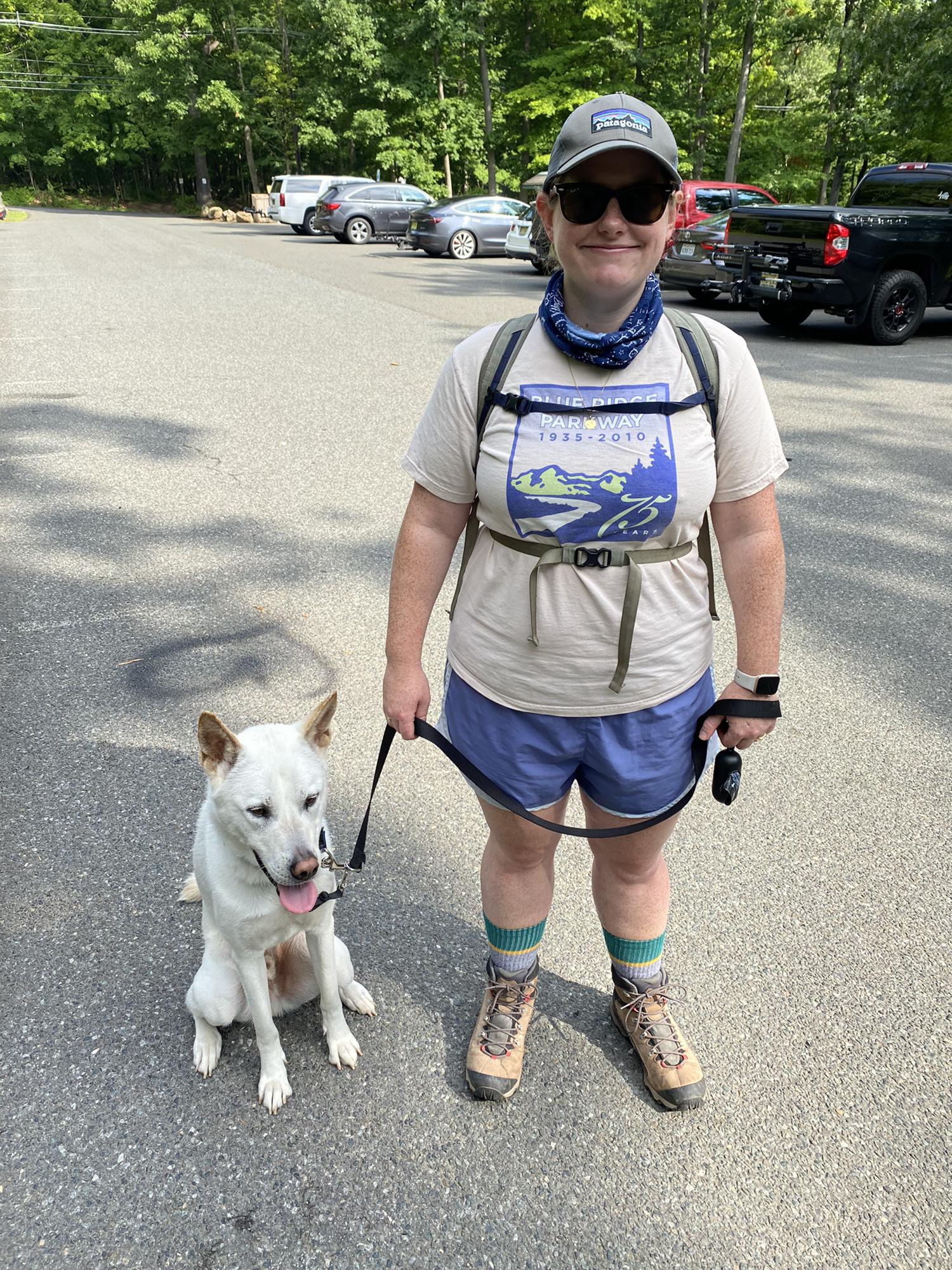 Doing some hiking with Leo. June 2022.