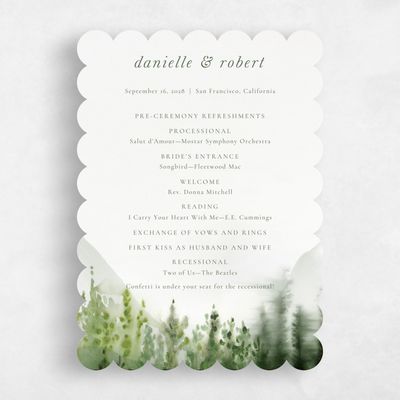 Green Scalloped Wedding Program - Grove