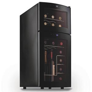 Wine Enthusiast Silent Dual-Zone Wine Refrigerator with Curved Door, 21 Bottle