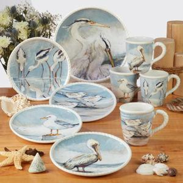 Shorebirds 16 Piece Dinnerware Set, Service for 4
