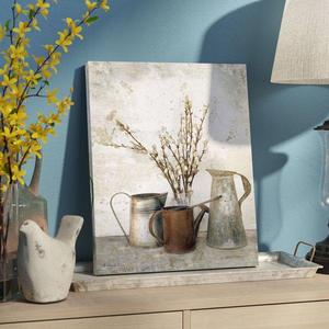 'Three Watering Cans' Graphic Art on Wrapped Canvas