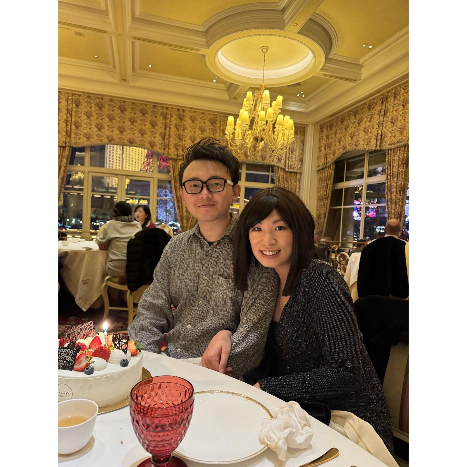 To celebrate Ryan's birthday at Bellagio.
