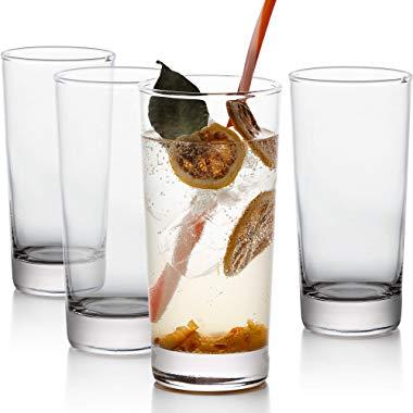 GoodGlassware Highball Glasses (Set of 4) 13.5 oz - Tall Drinking Glass with Heavy Base - for Water, Juice, Cocktails, and Beverages - Lead Free, Dishwasher Safe, Perfect for Kitchen & Bar