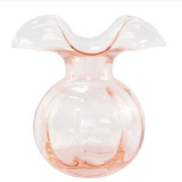 Hibiscus Glass Pink Medium Fluted Vase