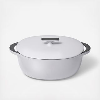 Enameled Cast Iron Oval Dutch Oven with Lid