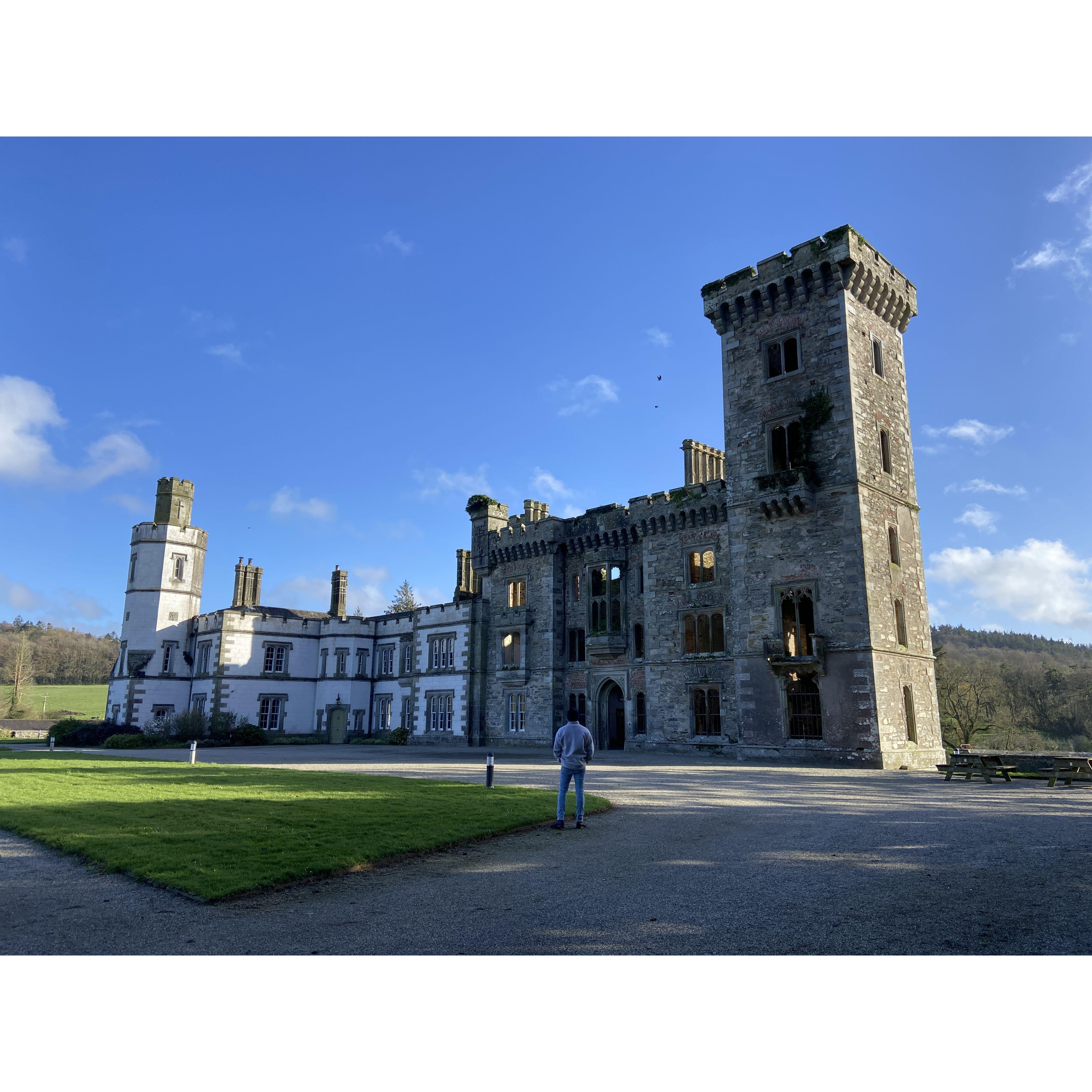 Brandon looking up at Wilton Castle.  4/7/24